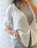شومیز لینن سفید 0442